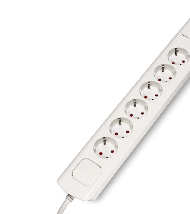 6 Socket Power Strip (3680 W/ 230V) with 2 USB Charging Ports